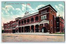 1909 Auditorium Building Dirt Road Entrance Topeka Kansas KS Posted Postcard picture