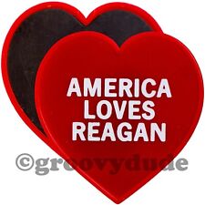America Loves President Ronald Reagan - Political Campaign Plastic Fridge Magnet picture