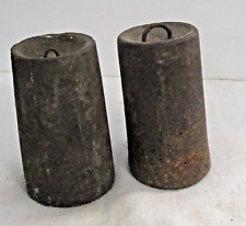 Pair-Antique-American-Cast Iron Clock Weights - JW18 picture