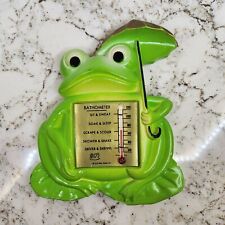 Vintage 1972 Miller Studio Chalkware Frog Bathometer Thermometer Wall Plaque picture