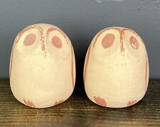 Vtg Carved Wood Owl Figurines Hand Painted By Alma L. Concha Southwest Set Of 2 picture