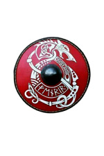 Medieval Fighting Big Round Shield Viking Knight Wooden Shield Warrior Costume picture