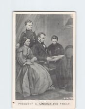 Postcard President A Lincoln and Family Vintage Portrait picture