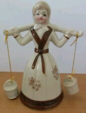 Vintage Dutch Milk Maid Bell Beige/Brown Porcelain LEGO Taiwan picture