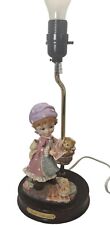Vintage Gentili Collection Lamp Girl Holding Cat In Bucket RARE As A Lamp Works picture
