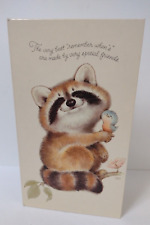 Vtg Hallmark Special Friends Photo Album With No Pages Raccoon and Blue Bird picture