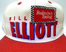 Budweiser Racing Bill Elliot #11 NASCAR Checkered Flag Snapback Hat Cap  picture