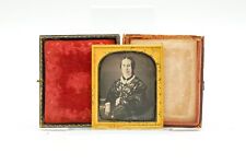 Antique 1/6th Plate Daguerreotype Young Woman Dress Jewelry Hand-Tinted Bracelet picture