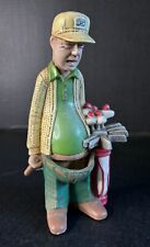 Vintage 1980s Naughty GOLFER CACTUS PLANTER Ceramic Novelty Statue picture