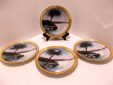 Vintage Japanese Chikaramachi Lusterware Hand Painted Dessert Plates Set of 4 picture