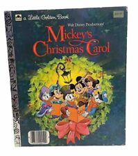 Mickey's Christmas Carol Vintage Little Golden Book 459-09 Hardcover 1983 picture