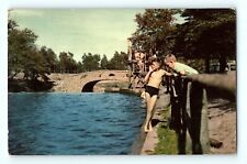 Bowring Park Boys Hang Out Swimming Pool St John Newfoundland Canada Postcard E8 picture