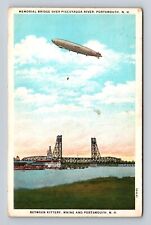 Portsmouth NH-New Hampshire, Memorial Bridge Piscataqua River Vintage Postcard picture