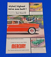 1955 MERCURY PRODUCT LINE-UP - MONTCLAIR - MONTEREY - CUSTOM - ORIGINAL PRINT AD picture