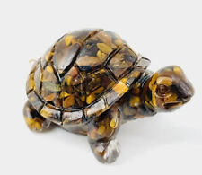 Tiger's Eye Resin Turtle for Stress Relief Healing Meditation Abundance - NEW picture