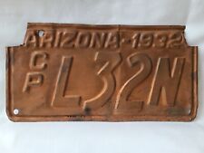 Vintage 1932 Arizona Copper License Plate Cut on Corners Repaint 10222 picture