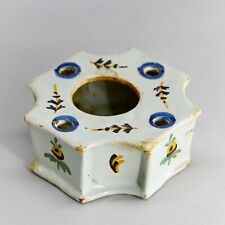 Antique French Hand Painted Inkwell De Nevers or La Rochelle 18th Century R119 picture