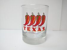 1993 TEXAS The Paradies Collection  Chilli Peppers 4 inch Clear Glass Cup RARE picture
