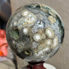 825g Rare Natural Colorful old Ocean Jasper Quartz Crystal Geode Sphere Ball picture