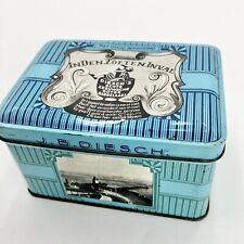 Vintage  Dutch Rectangular Blue CANDY TIN Container Collectible  Advertising Box picture