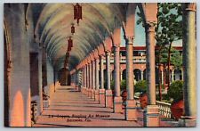 Ringling Art Museum Loggia Sarasota Linen Postcard c1940s-50s NP VGC picture