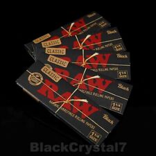 5PK AUTHENTIC RAW BLACK 1.25 (1-1/4) Size Rolling Papers - US Seller picture