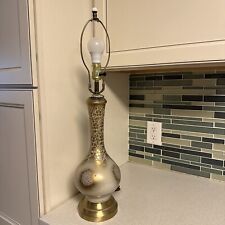 Vintage Mid Century Modern Gold and white Textured Gilded Lamp MCM picture