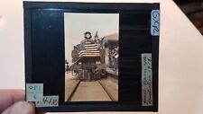 Colored Glass Magic Lantern Slide GXR CHINA CHINESE TRAIN REBELLION 1918 US FLAG picture