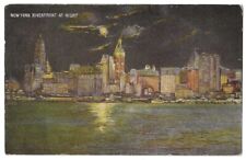 New York City skyline at Night c1915 Manhattan from Jersey City, Hudson River picture