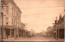 CHICO CALIFORNIA-BROADWAY LOOKING NORTH-STOREFRONTS~1908 REAL PHOTO POSTCARD JC6 picture
