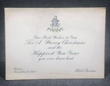 Hotel Puritan Boston MA 1921 Merry Christmas Happy New Year Vintage Card picture