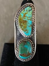 Vintage Navajo Native American Sterling Silver Turquoise Ring-Great Stones picture