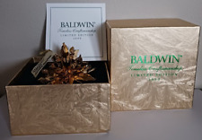 Baldwin Brass 1999 Limited Edition 24K Plated Poinsettia Snowflake Ornament picture