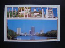 Railfans2 600) Postcard, Rochester New York, City Skyscrapers, The River Bridge picture