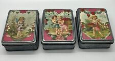 3 Small Angel Metal Tin Boxes with 3 different beautiful designs 4.25x3.25x1.5