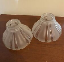 Vintage Frosted Glass Lamp/Light Shades, Set Of 2 picture