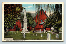 c1913 WB Postcard Hampton VA Old St. John's Church Cemetary picture