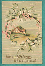 Happy Birthday Embossed Vintage Postcard  New Brookland SC  postmark 1909 picture