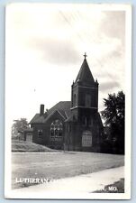 Jackson Missouri MO Postcard RPPC Photo Lutheran Church Scene Street 1955 Posted picture