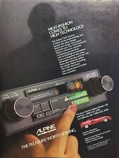 Alpine Car Stereo Red Ferrari Audio System 1980's Vintage Print Ad 1982 **Read** picture
