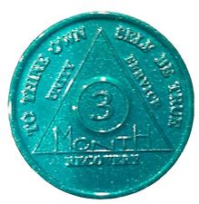 Alcoholics Anonymous AA 3 Month Aluminum Medallion Coin Sober Chip Token 90 days picture