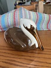 Vtg The Townsends Ceramics Resting Brown Pelican Figurine 8x5 picture