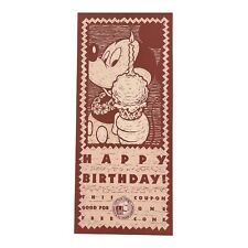 Disney Captain Cook's Snack Ice Cream Company Happy Birthday Coupon VTG picture