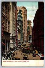 Broad Street and Curb Brokers NYC New York—Antique German Postcard c. 1908 picture