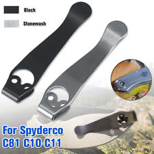 Stone Wash Black Titanium Deep Carry Pocket Clip For Spyderco PM2 AH9 picture