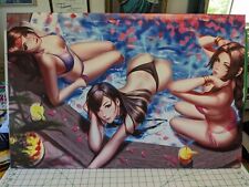 Unsigned Print Anime Manga Style Three Girls In A Pool Lovely Poster Size ~22x34 picture
