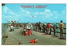 Lauderdale FL Pier Fishing Fishin's Great  Vintage Postcard picture