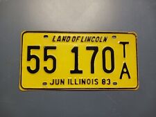 JUN 1983 Illinois License Plate 55 170 TA picture