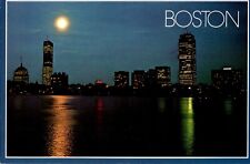 Night View, Back Bay, Skyline, Boston, Massachusetts MA chrome Postcard picture