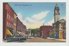 Main Street Montpelier Vt Vermont Linen Postcard Clock Tower City View picture